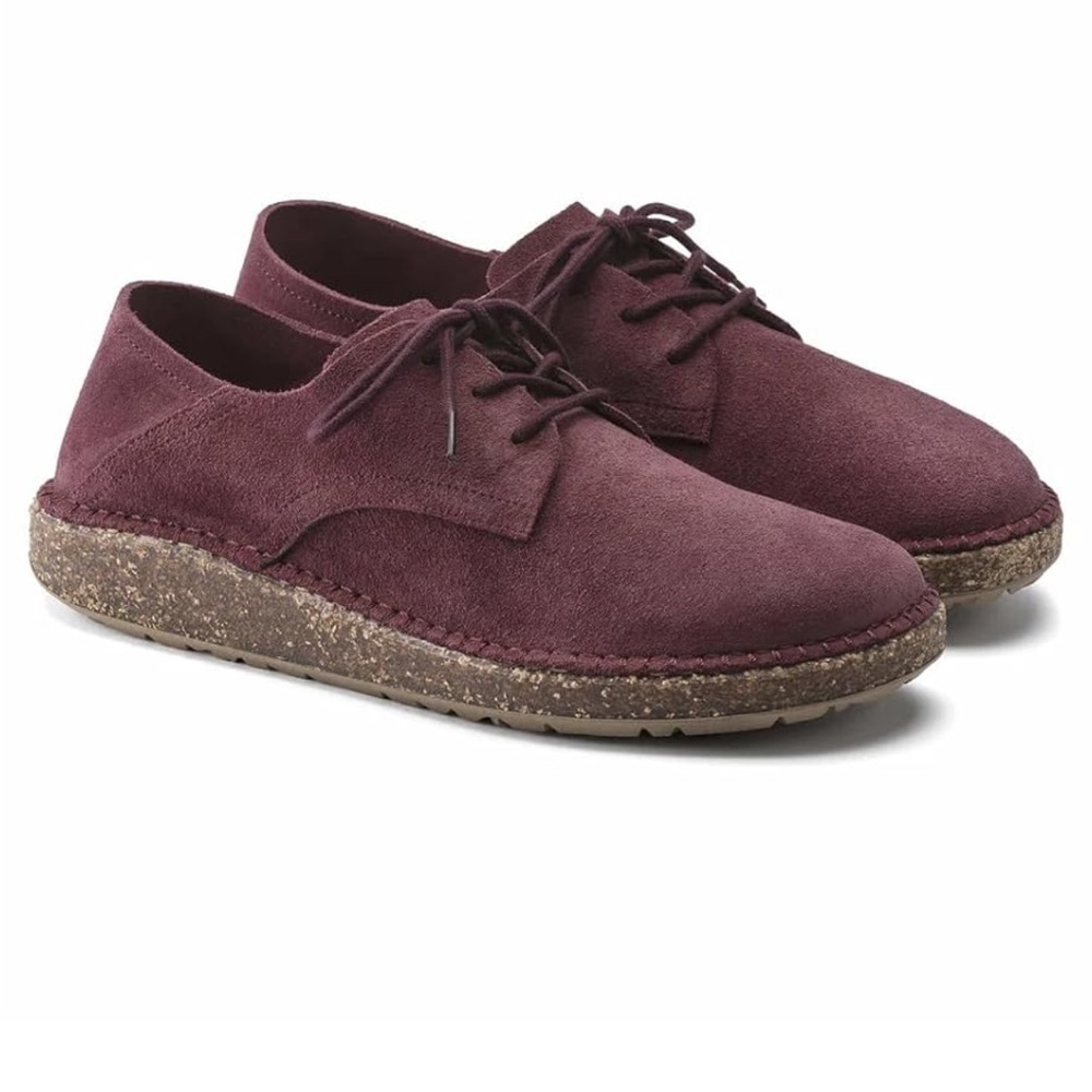 Birkenstock Gary Leather Suede Lace Up Shoes Maroon Women’s Size 7 38